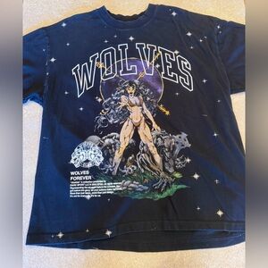 Darc Sport Wolves Ohana Vintage Pierce Starry Night T-Shirt.